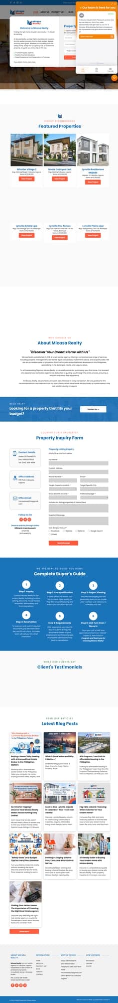 Micasa Realty website