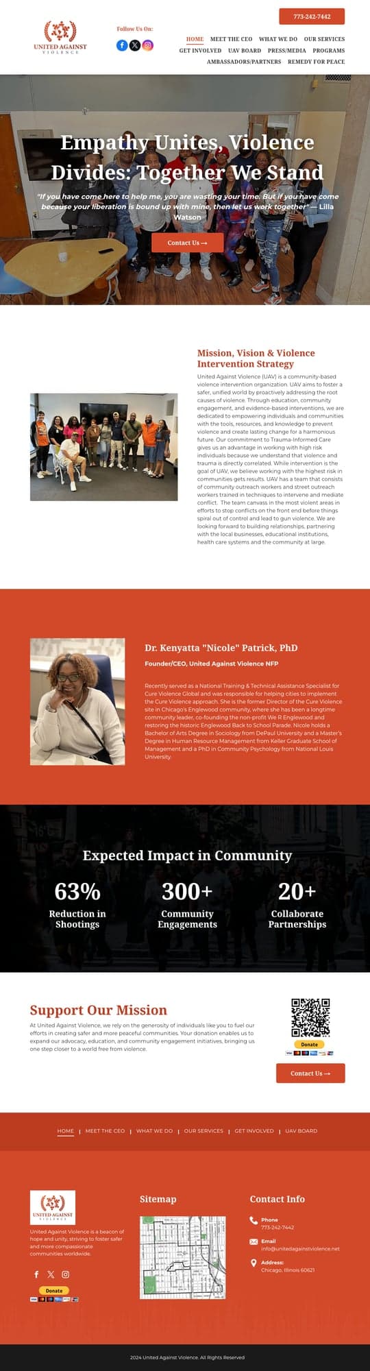 Unite Against Violence website