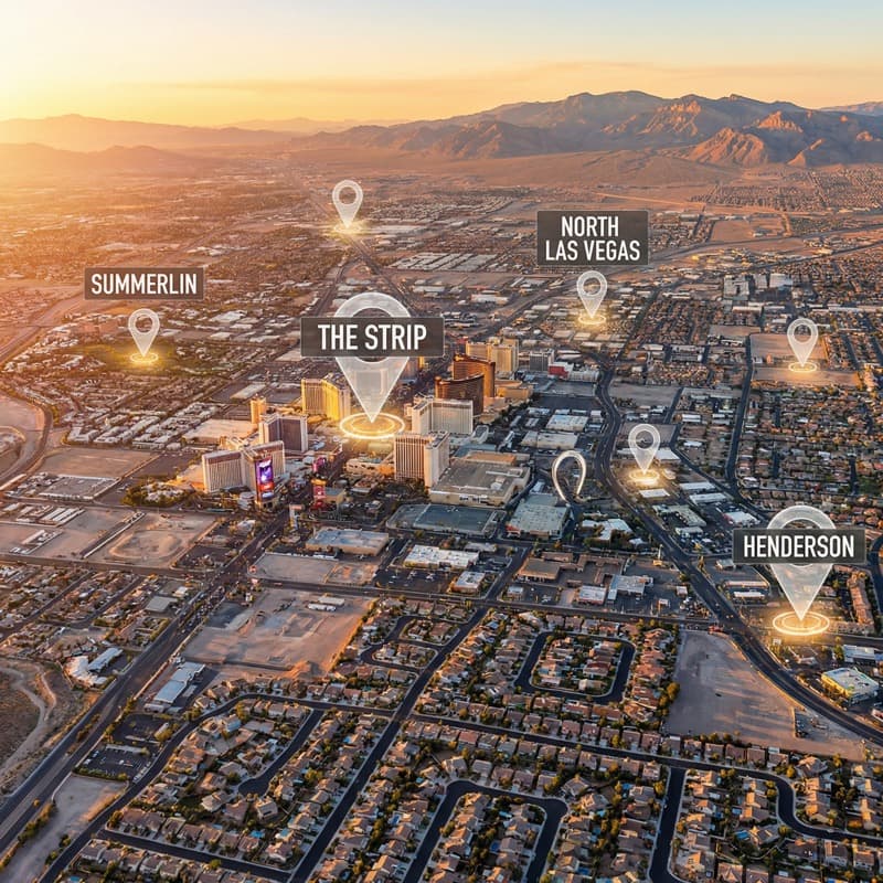Las Vegas valley aerial view - local SEO service areas